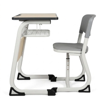 Pieds de table de type C pour étudiants, ensemble moderne de bureau et chaise d'école, personnalisable et portable, fabricant de mobilier scolaire OEM pour salles de classe