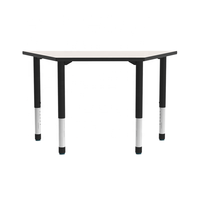 Meubles de salle de classe table trapézoïdale réglable en hauteur table d'activités en bois