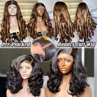 Perruque de cheveux vietnamiens naturels bouclés et volumineux, perruque frontale en dentelle HD transparente 13x6, double densité, 100% cheveux humains vierges non traités