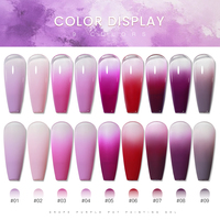 Kit de vernis à ongles gel solide violet 9 couleurs Y2K, gel semi-permanent à appliquer par tapotement, gel UV LED à retirer par trempage, cadeau de manucure, salon de nail art