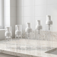 Bouteille Pompe en Mousse PET Cylindrique Noire et Blanche 50ml 60ml 2oz, Distributeur de Voyage Vide, Impression Sérigraphique, Savon Liquide pour les Mains – Vente Directe Usine