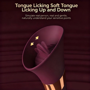 2-in-1 Tongue Licking G-Spot Clitoral Stimulator <b>Vibrator</b> 12-Speed USB Rechargeable IPx6 Waterproof Non-Latex Silicone+ABS 40 DB - Product Image 5