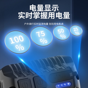 Lampe de vélo numérique à LED, phare haute luminosité pour la conduite nocturne, vélos de montagne, alimenté par batterie, 11-17W - Product Image 1