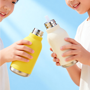 Custom Double Walled Insulated Stainless Steel Kids Fun <b>Drinking</b> Water Bottle with Detachable Soft Animal Head - Product Image 4