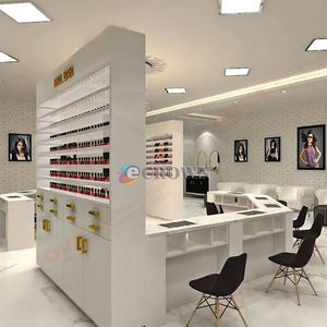 Salon Shop SPA Hairdressing Salon Shop Cabinet <strong>Pl</strong> Counter Front Shop showcase Mall Salon Kiosk Design Shelf Counter Salon Shop OEM - Product Image 1