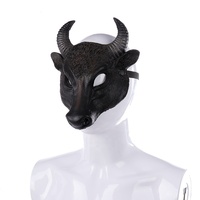 Masque de tête de buffle en mousse PU 3D réaliste pour Halloween, Pâques, carnaval, fête, demi-visage, animal