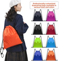 Sac à dos personnalisé en polyester et nylon avec cordon de serrage, sac de sport unisexe pliable et imperméable avec poches