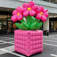 Décorations de bâtiment d'extérieur, forme debout, différentes tailles, fleurs colorées, gonflables publicitaires