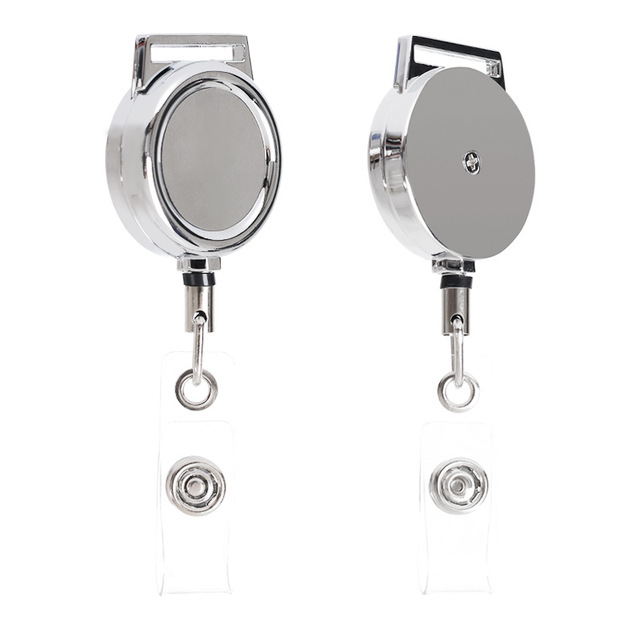 Heavy Duty Retractable Badge Reel Metal Electroplating Yoyo ID Badge Holder Reel