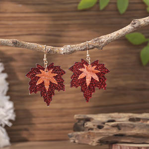 2025 antik warna-warni daun anting menjuntai geometris akrilik anting menjuntai untuk wanita pesta Halloween Prom perhiasan hadiah - Product Image 5