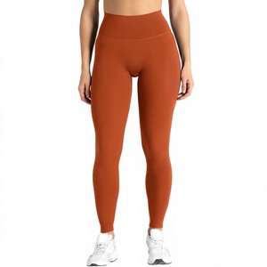 Leggings de yoga coupe ajustée taille haute longueur cheville avec empiècements latéraux et taille élastique - Product Image 1