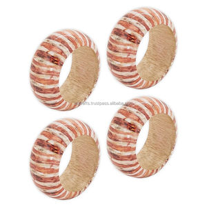 Juego de 4 servilleteros tejidos de bambú para el hogar, restaurante, boda, mesa de comedor - Product Image 2