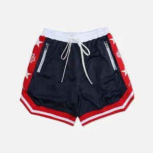 NEW Mesh Street Short Custom Retro Basketball Shorts For Men Zipper Pockets