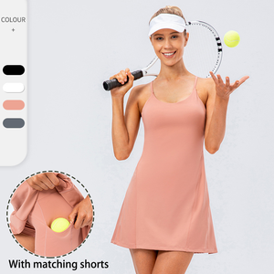 Ropa de tenis para mujer, Vestido deportivo con volantes Pickleball para niñas con pantalones cortos de gimnasio de 2 piezas y falda Dama Tenis Vestido Deportivo - Product Image 2