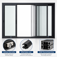 Ventana Corredera de Aluminio Broken Bridge 2026 con Rotura de Puente Térmico CE NFRC AS2047 UL 6063-T5 PA66, OEM ODM, Color Personalizado, Residencial