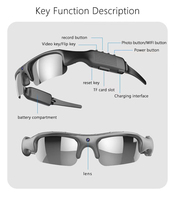 Lunettes intelligentes avec enregistrement vidéo HD 1080P, objectif polarisé, commande vocale, application WIFI, vlog, caméra DVR, lunettes de soleil de sport