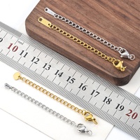 Collier et bracelet DIY haut de gamme en acier inoxydable plaqué or 18 carats, forme cœur, avec chaîne d'extension et fermoir mousqueton