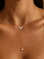Chaîne de corps plaquée or 18 carats pour femme, long collier délicat en Y, bijoux en cuivre et zircon cubique 2026