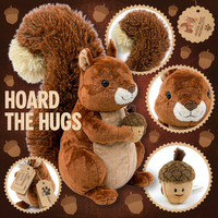 Peluche d'écureuil marron mignon personnalisée tenant un écorce, jouet en peluche doux pour souvenir de parc naturel et cadeau de vacances, vente en gros