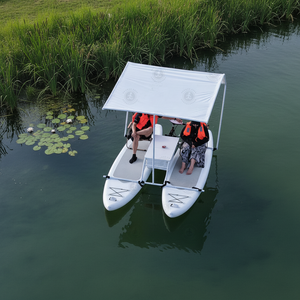 Bateau <span class=keywords><strong>Catamaran</strong></span> Gonflable Extérieur en PVC et Aluminium avec Auvent pour Pêche et SUP – Idéal pour Parcs Aquatiques - Product Image 1