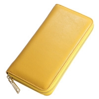 Dompet Wanita Kulit Sapi Tekstur Berlapis Minyak - Model Panjang, Kulit Asli, Dompet Kapasitas Besar