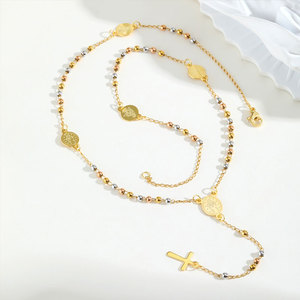 Collar de cuentas de moda chapado en oro PVD de 14K y 18K, de acero inoxidable 316L personalizado, joyería fina, collares, rosario de fe para mujer - Product Image 4