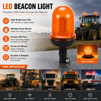Luz de Baliza LED 12-24V IP65 Impermeable, Flexible, Montaje con Tornillo DIN, Múltiples Modos de Destello, Luz para Tractor, Luz de Señalización de Tráfico