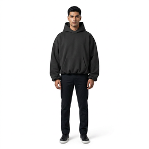 Custom Logo sweater heavyweight hoodie 500 gsm cotton no <b>string</b> boxy double layer streetwear oversize fleece vintage men hoodies - Product Image 1