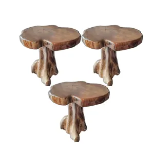 Round Shape Teak Root Wooden Furniture Tea Coffee Table Crafted Elegance from Nature's Canvas High Quality Exportable Furniture