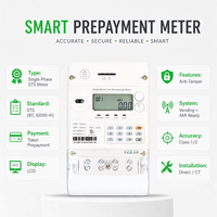Medidor de Energía Inteligente Prepago STS de Tres Fases 10(60)A 220-240V con Token, Pantalla LED y Sistema de Venta, Precisión Clase 1.0