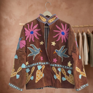 Most Selling Ethnic Suzani Velvet Bomber <b>Jacket</b> for <b>Women</b> Reversible Winter/<b>Spring</b>/Autumn Outfits Wholesale Price for Export - Product Image 3