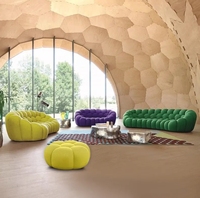 Sofá Seccional Modular Convertible Moderno, Tela Suave, Esponja, Diseño de Burbujas Coloridas, Personalizable para Sala de Estar