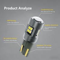 Ampoules LED RGB T10 12V pour intérieur de voiture, plafonnier, lecture de cartes, Canbus 2016 SMD 5W Blanc Jaune, Garantie 12 mois