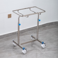 Chariot de rangement en acier inoxydable pour instruments chirurgicaux et dentaires, avec plateau réglable en hauteur pour le stockage des outils hospitaliers