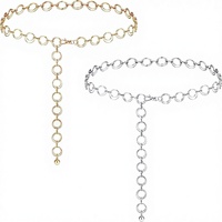 Nouvelle Arrivée Chaîne de Taille Ronde Ajustable en Métal Électroplaqué Couleur Unie et Inaltérable pour Femme Bijoux Tendance