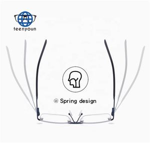 Teenyounメタル長方形リムレスフレキシブルオプティカルフレーム処方アイウェアスペクタクルアンチブルーライト眼鏡 - Product Image 5