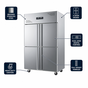 Refrigerador Comercial Vertical de Acero Inoxidable de <span class=keywords><strong>4</strong></span> Puertas para Cocina - Product Image 6