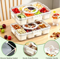 Plateau de service divisé en 8 compartiments, boîte à collation portable, récipient alimentaire pour fruits, légumes, collations pour enfants et adultes