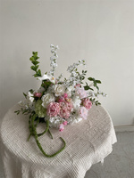 Chemin de table en soie artificielle rose de haute qualité, grande taille, moderne, 80 cm de long, pour mariage