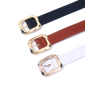 Cintura in vita semplice con fibbia quadrata in lega per pantaloni nero marrone bianco 1.1 ''cintura con fibbia da <span class=keywords><strong>donna</strong></span> - Product Image 2