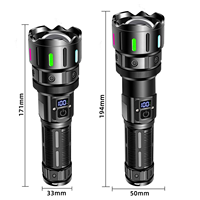 Linterna LED Láser Blanca Recargable Tipo C de Alta Potencia y Súper Brillante, Cuerpo de Aleación de Aluminio 26650 para Camping