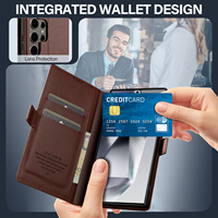 Étui portefeuille magnétique en similicuir avec support et porte-cartes pour Samsung Galaxy S26 Ultra, S25 Plus, S24, S23, S22, A17, A56, A34