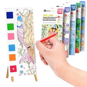 Nuovo Libro da Disegno per Bambini, Pagine da Colorare in Stile Asilo, Blocco Artistico Portatile Attivabile con Acqua, Materiale in Polpa <span class=keywords><strong>di</strong></span> Legno - Product Image 1