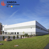 Centre logistique, structure en acier léger préfabriquée, résistante à la corrosion, grande portée, bâtiment d'entrepôt métallique isolé