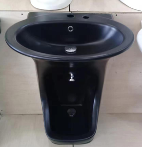 Articles sanitaires toilette lavage des mains et des pieds bassin de <span class=keywords><strong>colonne</strong></span> en céramique intégré - Product Image 4