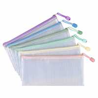 Pochette de classement A4 en maille pastel, étanche avec fermeture éclair, organiseur de documents en plastique pour examens, fournitures scolaires et de bureau