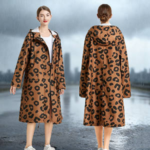 Imperméable unisexe de haute qualité, coupe-vent en polyester PU Pongee, avec coutures scellées, imperméable, long et à capuche - Product Image 3