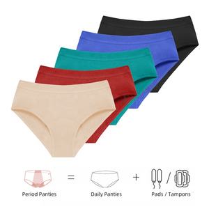 Braguitas de Bikini Sexys de Cintura Media para Mujer, Tangas Sólidas para el Periodo Menstrual, Tallas Grandes, para Baño y Natación, 5 Colores Disponibles - Product Image 3