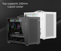 Custom Black&White Gaming Case Support Micro-ATX Computer Gaming PC Case PC Chassis Portable Cases Casing With Handle & Type-C