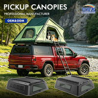 Accessoires 4x4 : Capote de pick-up manuelle en aluminium, étanche, avec portes latérales relevables et accès verrouillable pour applications de camping tout-terrain